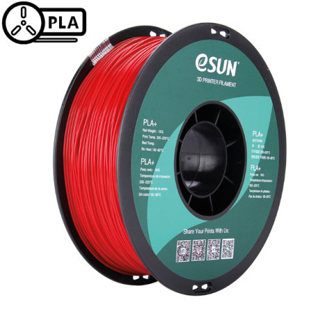 eSUN Filament 3D PLA+ Fire Engine Red 1.75mm 1kg