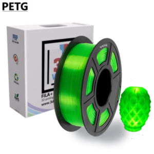 Filament 3D PETG Transparent Vert 1.75mm 1kg