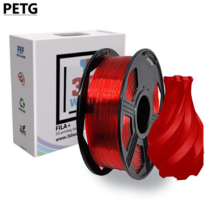 Filament 3D PETG Transparent Rouge1.75mm 1kg