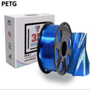 Filament 3D PETG Transparent Blue 1.75mm 1kg