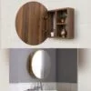 miroir rond avec armoire modern