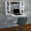 Bureau mural suspendu modern en blanc