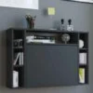 Bureau mural suspendu modern en noir