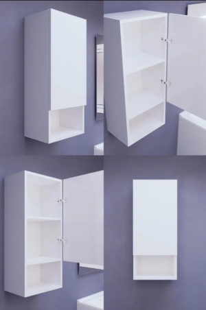 Armoire suspendue blanc modern en bois