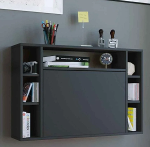 Bureau mural suspendu modern en noir