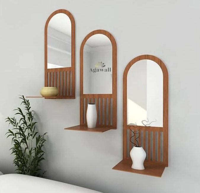 3 miroir ovale avec étager design modern