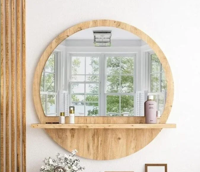 Miroir mural avec étagère -miroir multi fonctionné