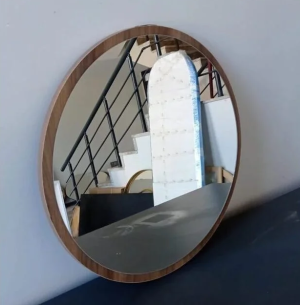 Miroir rond avec cadre en Bois