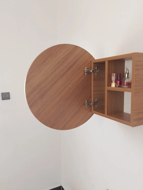 miroir rond avec armoire modern