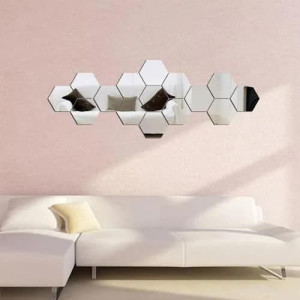 miroir Lina hexagonal 3 pièce de décoration