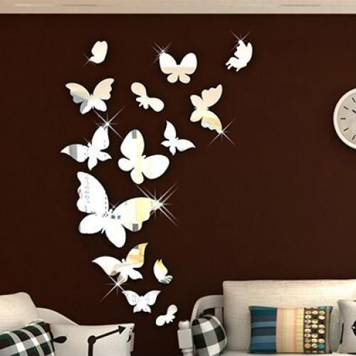 14 pcs  miroir papillon Abdo - Argenté