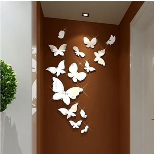 14 pcs  miroir papillon Abdo - Argenté