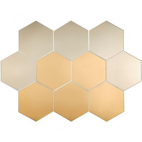 10 pcs miroir Lina hexagonal de décoration 21*18  -Or et argenté