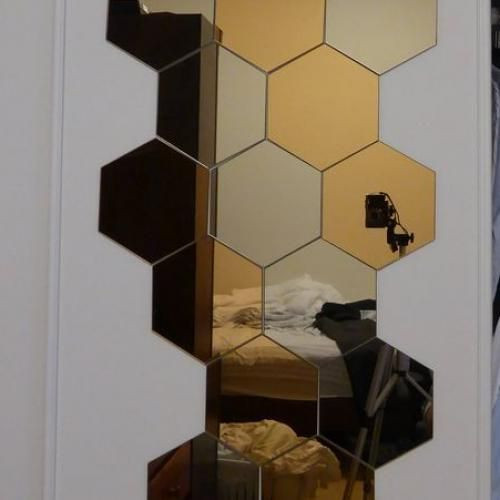 10 pcs miroir Lina hexagonal de décoration 21*18  -Or et argenté