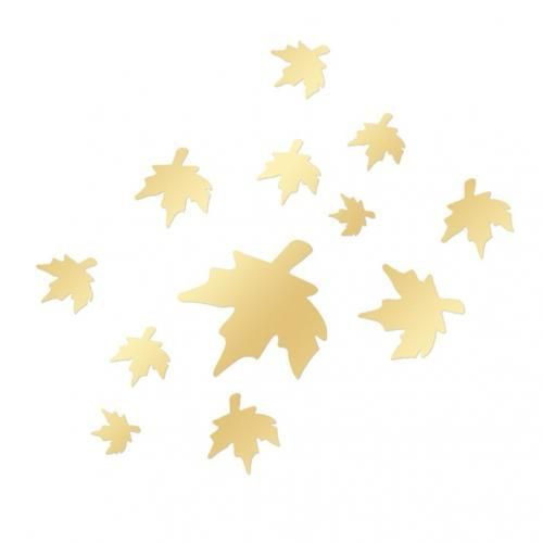 MIROIR LINA  DORÉ DÉCORATIF PAPIERS D'AUTOMNE (12 pcs)