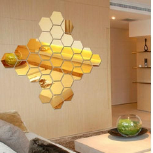 10 pcs de miroir lina hexagonal de décoration