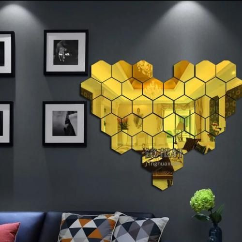 10 pcs de miroir lina hexagonal de décoration