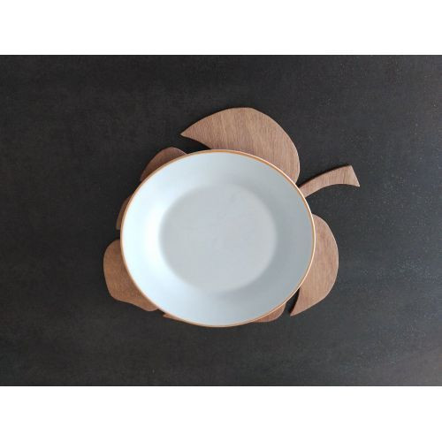 Sous tasse  LINA -style Plume en bois