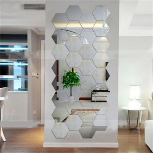 10 pièces miroir hexagonal de décoration  21cm/18cm