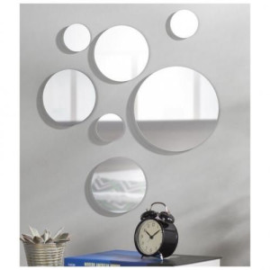 SILVER -  miroir décoratif 7 Cercles argenté