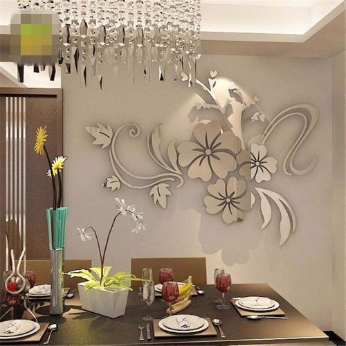 3D Mirror Flower Art Wall Acrylic Mural Arganté