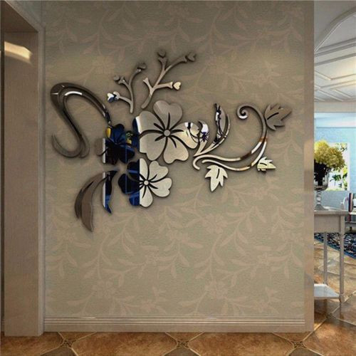 3D Mirror Flower Art Wall Acrylic Mural Arganté