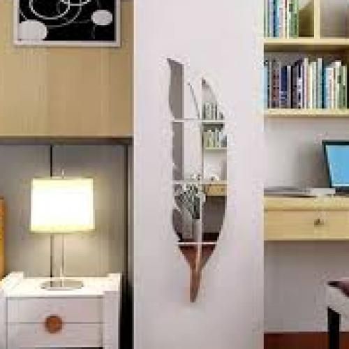 GRAND MIROIR ABDO MURAL PLUME DE PIGEON 150 / 40 cm