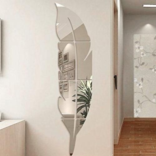 GRAND MIROIR ABDO MURAL PLUME DE PIGEON 150 / 40 cm