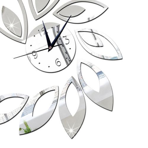 Horloge murale Abdo acrylique Simple   Horloge murale miroir fleur