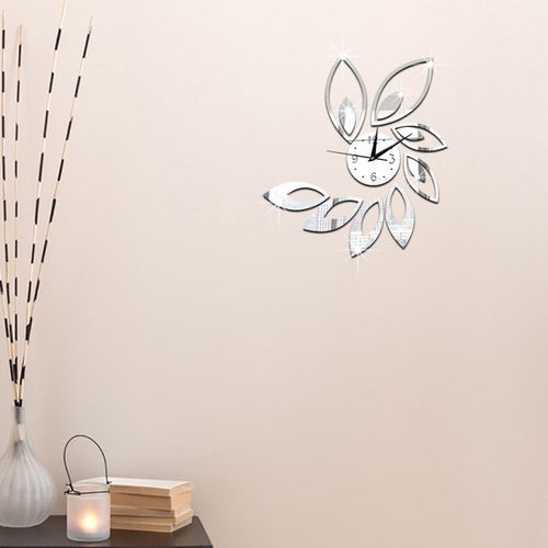 Horloge murale Abdo acrylique Simple   Horloge murale miroir fleur