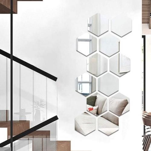 10 Pcs de miroir Abdo hexagonal de décoration