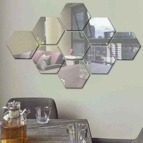 10 Pcs de miroir Abdo hexagonal de décoration