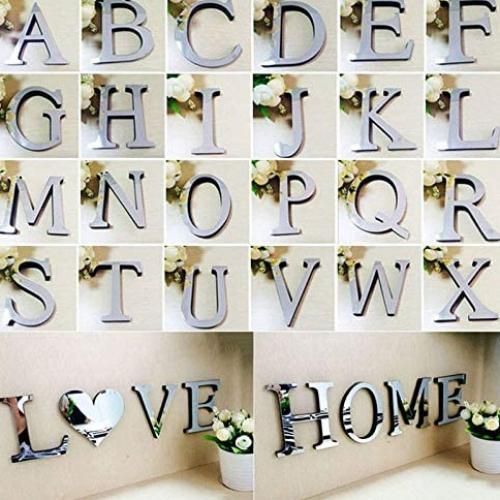 miroir abdo acrylique muraux autocollants 26 lettres décoration de la maison