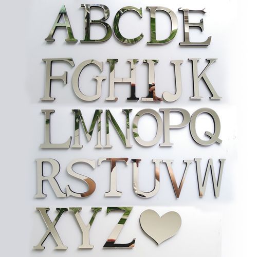 miroir abdo acrylique muraux autocollants 26 lettres décoration de la maison