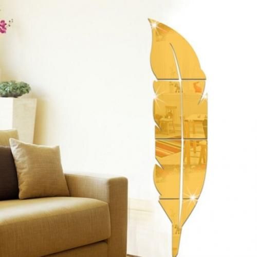 Abdo - Miroir plume en doré 78 / 18 cm