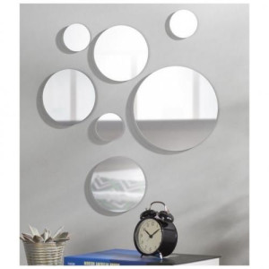 miroir abdo décoratif 7 Cercles argenté
