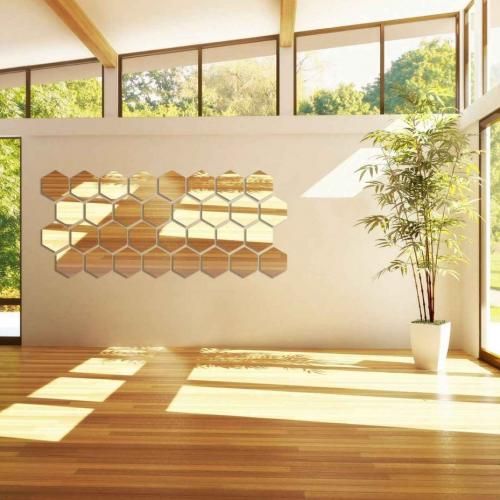 ABDO- miroirs dorés  hexagonale de décoration 10 pcs de "11.5/10 cm"