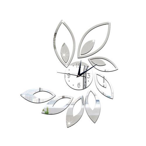 montre murale Abdo acrylique Simple  - Horloge murale miroir fleur