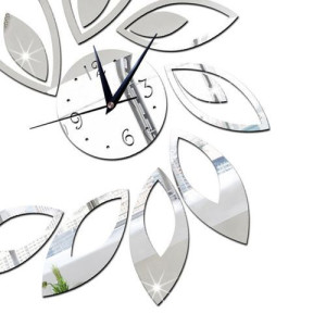 montre murale Abdo acrylique Simple  - Horloge murale miroir fleur