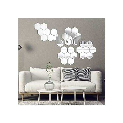 15 pcs de miroir hexagonal de décoration 3D incassable