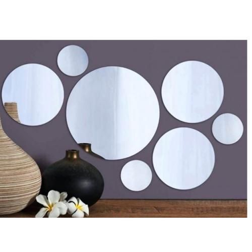 SILVER -  miroir décoratif 7 Cercles argenté