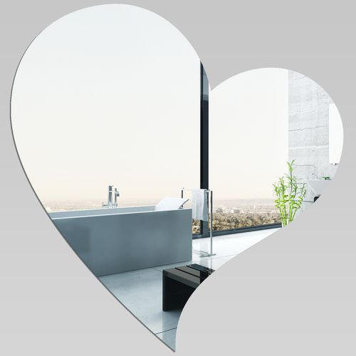 SILVER - MIRROR LOVE HEARTS  32*18 cm ARGENTE