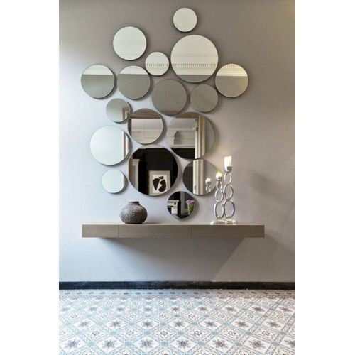 SILVER - 17 MIROIRS RONDS TEINTÉS CUIVRE ARGENTE