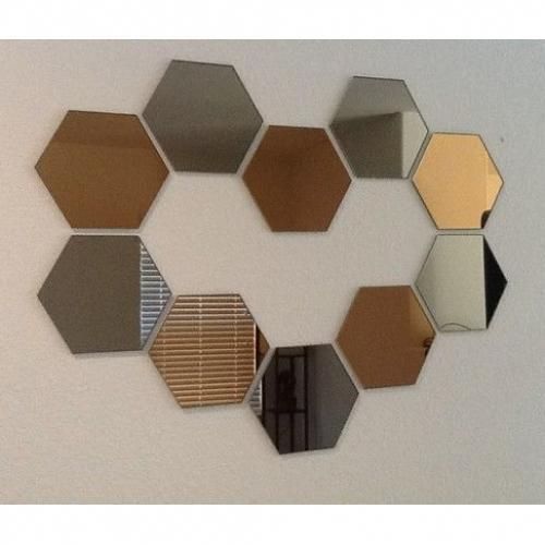 MIROIR MOSADAS HEXAGON M1 (5 Doré et 5 Argenté ) de 22*18