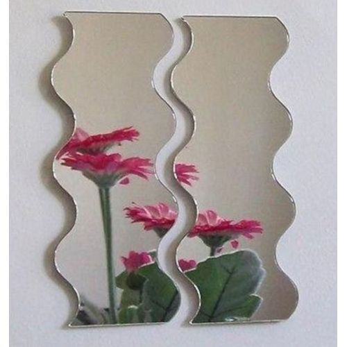 ❤ Paire de Miroirs Ondulés en Forme de Miroirs Acryliques 2Pcs ❤