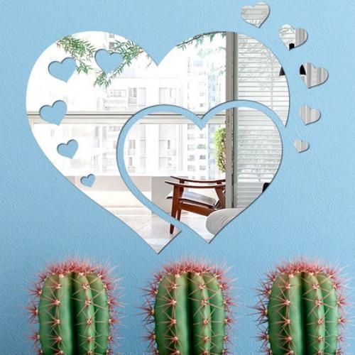 Miroir Style Coeur En Argente M4