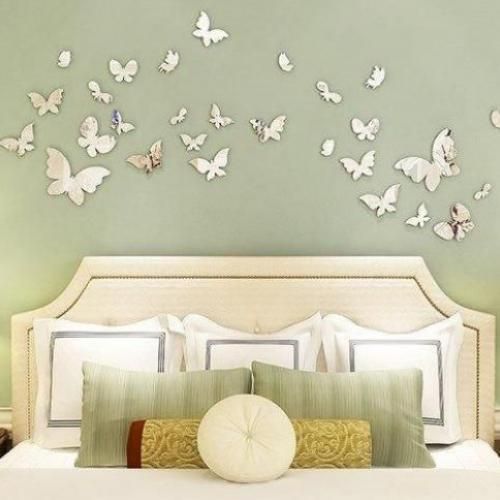 Miroir Papillon Argente 28 Pièces
