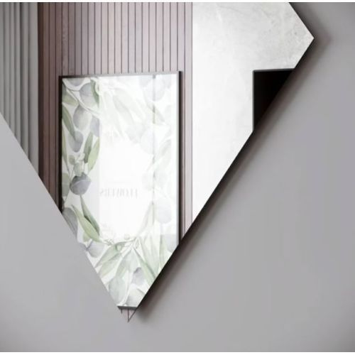 ❤ Miroir Carre De Decoration Argent 3Pcs ❤