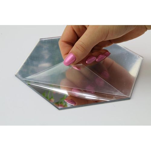 ❤ Miroir Carre De Decoration Argent 3Pcs ❤
