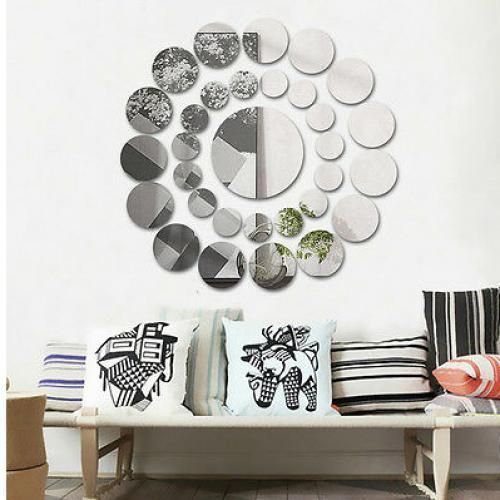 31 Pcs de Miroir Cercle de Decoration 3D